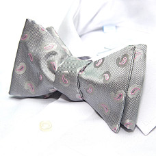 Серая галстук бабочка самовяз с узором GBSV-4908
