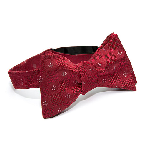 Галстук бабочка самовяз красная в квадратики GBSV-4918