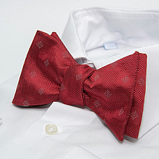 Галстук бабочка самовяз красная в квадратики GBSV-4918