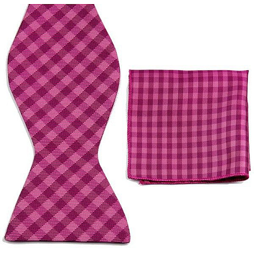 Набір рожевий метелик і хустинка в клітку GBZN-308