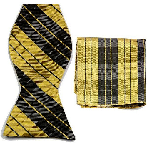 Набір чорний-жовтий метелик і хустинка в клітку GBZN-319