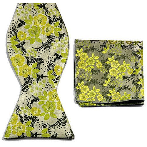 Набір світло-зелений метелик і хустинка з квітами GBZN-329