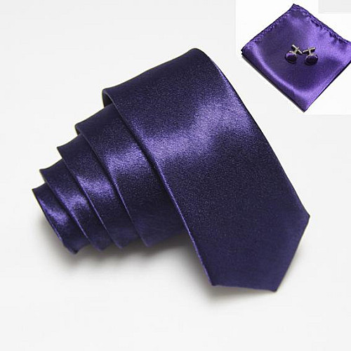 Набір фіолетовий, краватка, хустинка, запонки GZP-3501