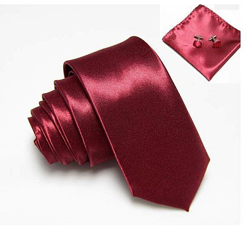 Набір Бордовий, краватка, хустинка, запонки GZP-3512
