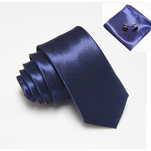 Набір темно-синій, краватка, хустинка, запонки GZP-3515