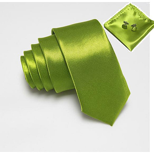 Набір Зелений, краватка, хустинка, запонки GZP-3517
