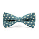 Краватка метелик двошаровий темно-бірюзовий з квітами MRC-1402