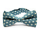 Краватка метелик двошаровий темно-бірюзовий з квітами MRC-1402