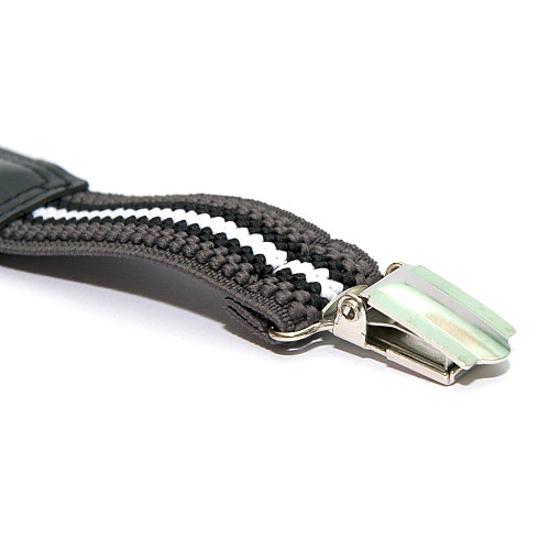 Подтяжки Gofin детские Серые с широкой белой полоский PBD-0100