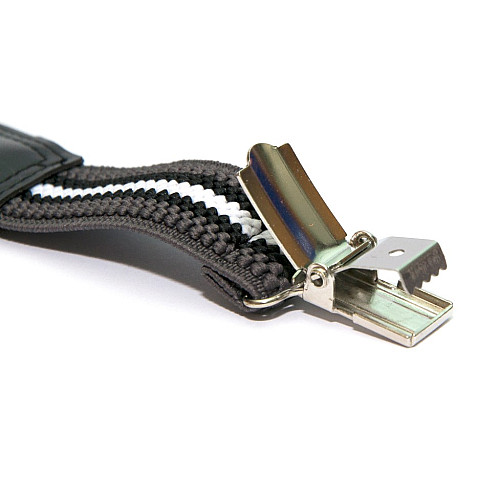 Подтяжки Gofin детские Серые с широкой белой полоский PBD-0100