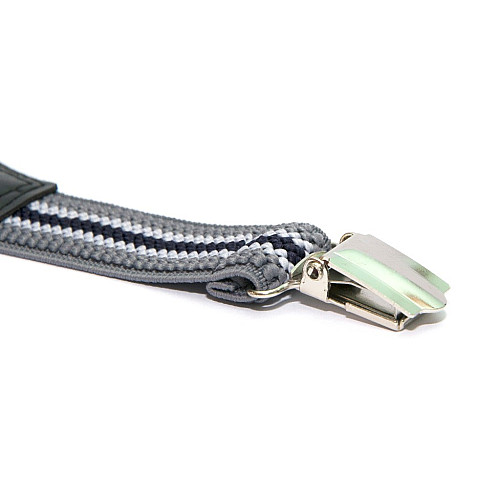 Подтяжки Gofin детские Серые в черные и белые полоски PBD-0101