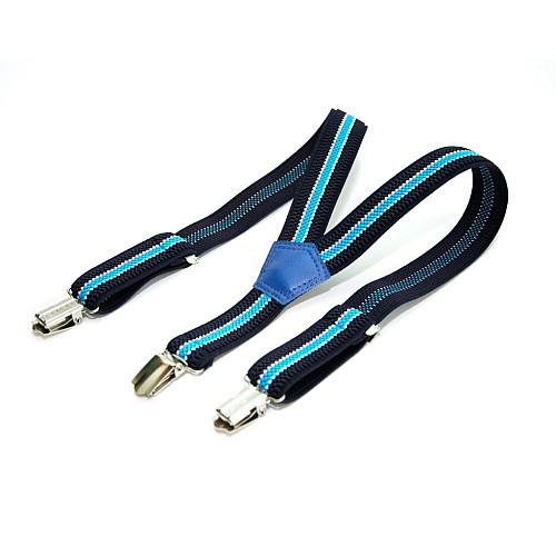 Подтяжки Gofin детские Темно-Синие с голубой полоской PBD-0102