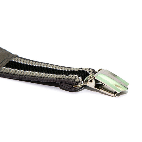 Підтяжки Gofin дитячі Сірі з широкою чорною смужкою PBD-0103