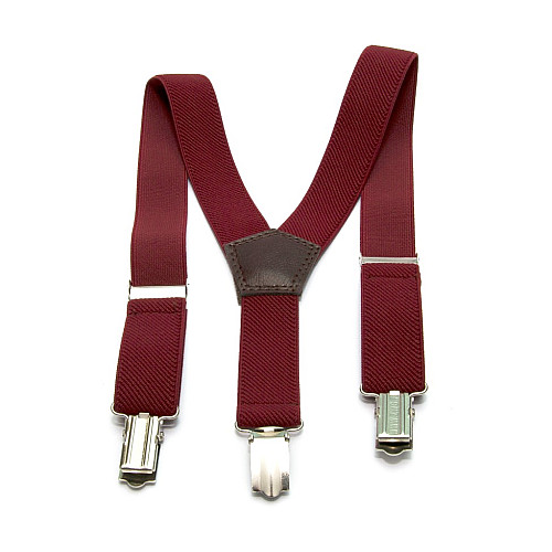Детские бордовые подтяжки Gofin PBD-0106