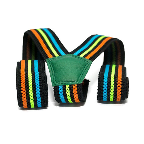 Підтяжки Gofin дитячі Чорні в Різнокольорові смужки PBD-024