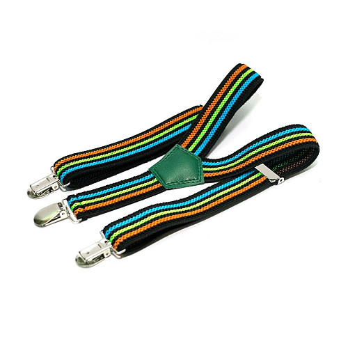 Підтяжки Gofin дитячі Чорні в Різнокольорові смужки PBD-024