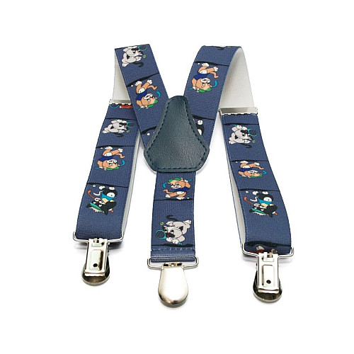 Підтяжки Gofin дитячі Сині з котиками PBD-044