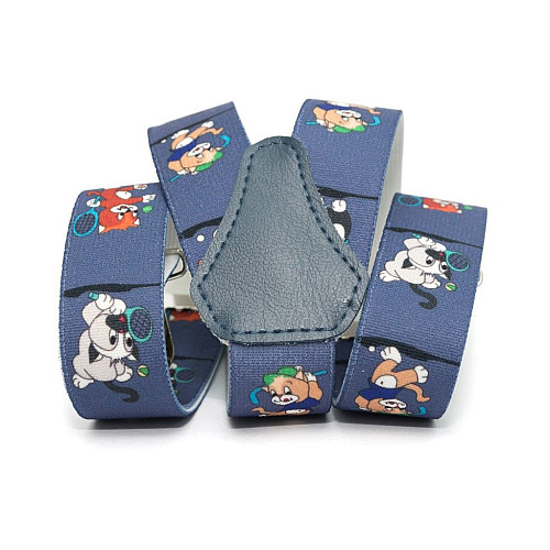 Підтяжки Gofin дитячі Сині з котиками PBD-044