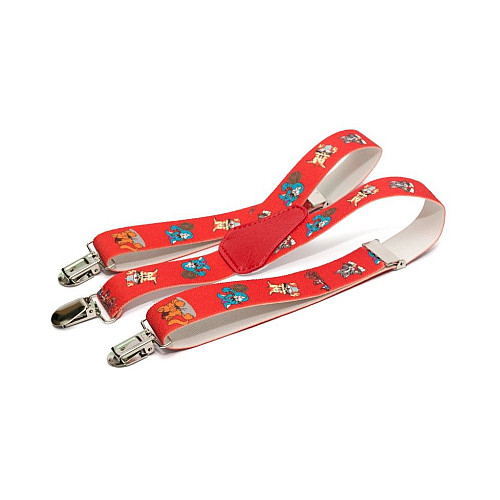 Підтяжки Gofin дитячі Червоні з котиками PBD-045