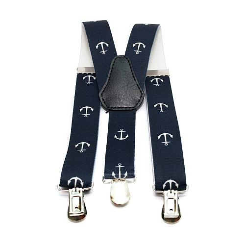 Підтяжки Gofin дитячі сині з якорями PBD-059