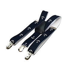 Подтяжки Gofin детские синие с якорями PBD-059