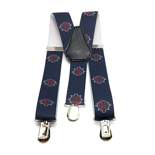 Подтяжки Gofin детские синие в якоря PBD-060