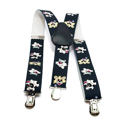 Підтяжки Gofin дитячі сині з тваринками PBD-061