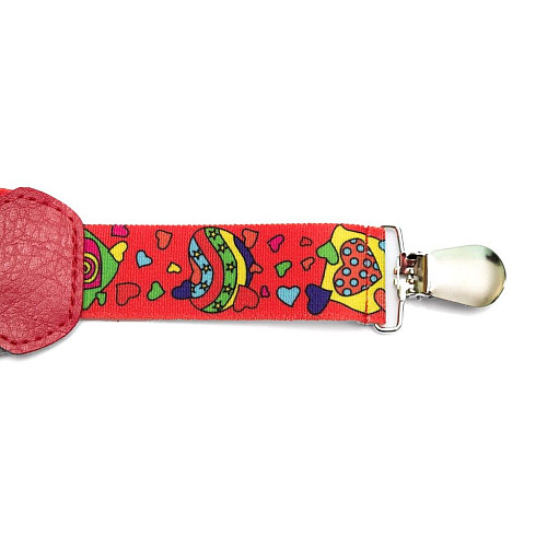 Підтяжки Gofin дитячі червоні з сердечками PBD-062