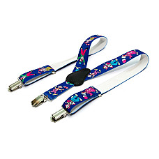 Детские Подтяжки Gofin синего цвета с клоунами PBD-082