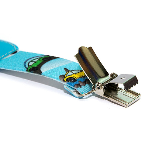 Подтяжки Gofin детские Голубые с машинками PBD-083