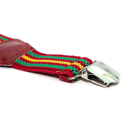 Подтяжки Gofin детские Красные в Зелено-Желтые полоски PBD-086