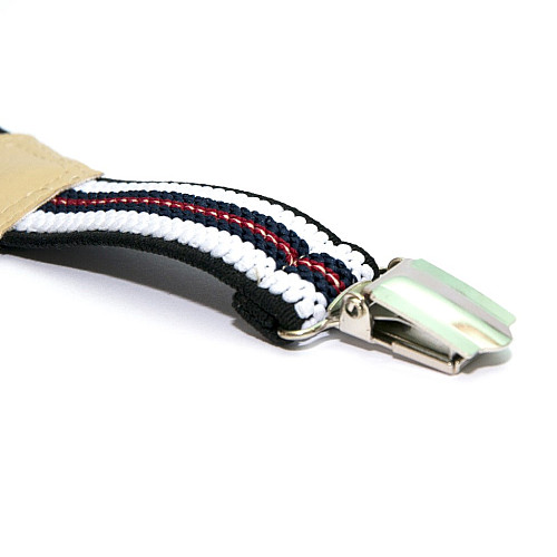 Подтяжки Gofin детские Темно-Синие в Белые и Красные полоски PBD-087