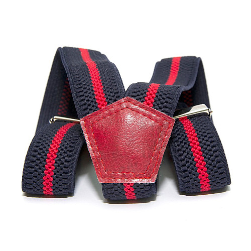 Подтяжки Gofin детские Темно-Синие в Красную полоску PBD-088