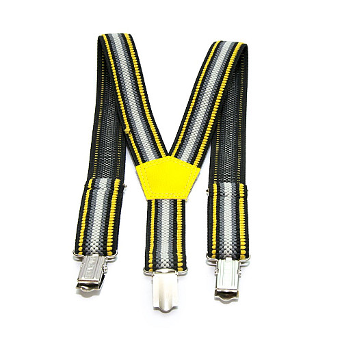 Подтяжки Gofin детские Серые с полосками разных цветов PBD-090