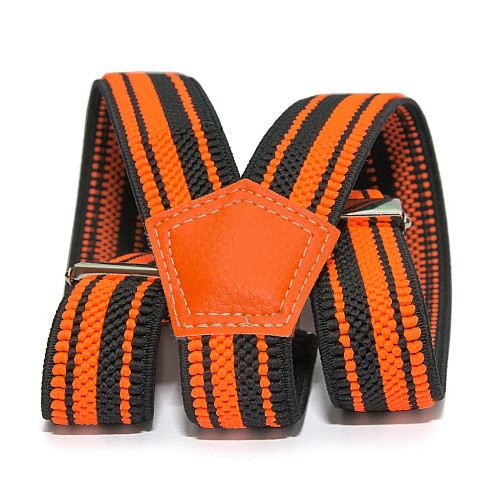 Подтяжки Gofin детские в Черно-Оранжевые полоски PBD-091