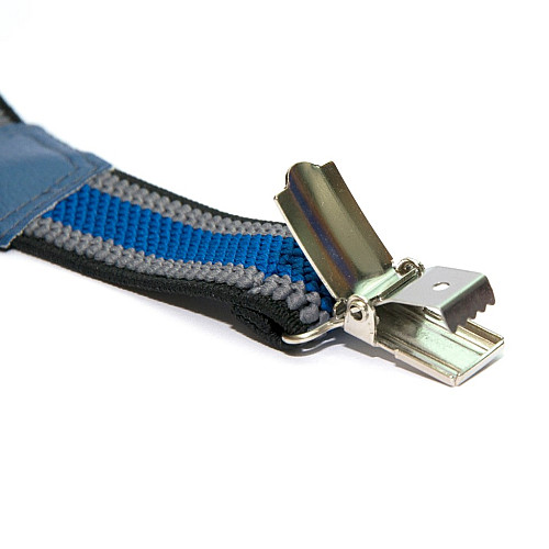 Подтяжки Gofin детские Серые с широкой синей полоской PBD-094