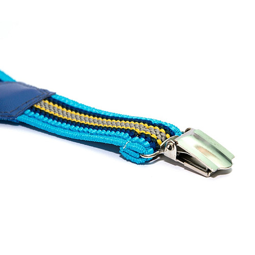 Подтяжки Gofin детские Голубые с разноцветними полосками PBD-095