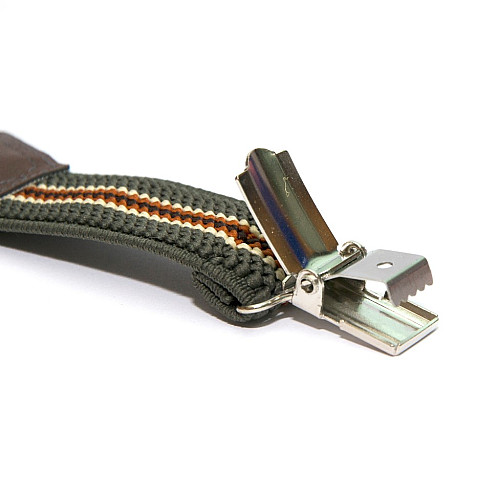 Подтяжки Gofin детские цвета Хаки в желтые и оранжевые полоски PBD-099