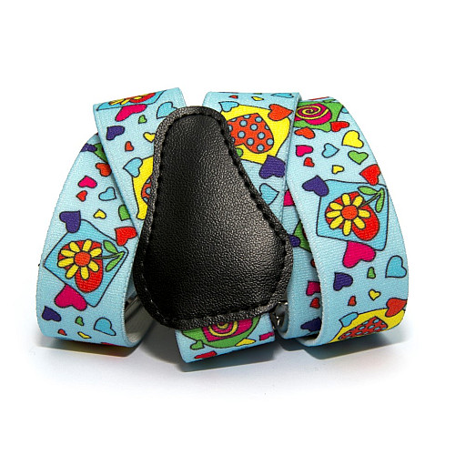 Детские голубые подтяжки Gofin с рисунком PBD-15000