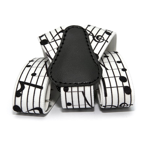 Дитячі білі підтяжки Gofin з нотами PBD-15002