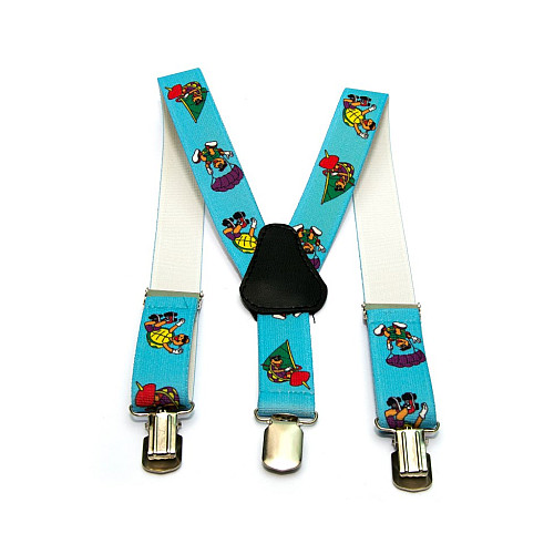 Дитячі блакитні підтяжки Gofin з черепашками PBD-15003