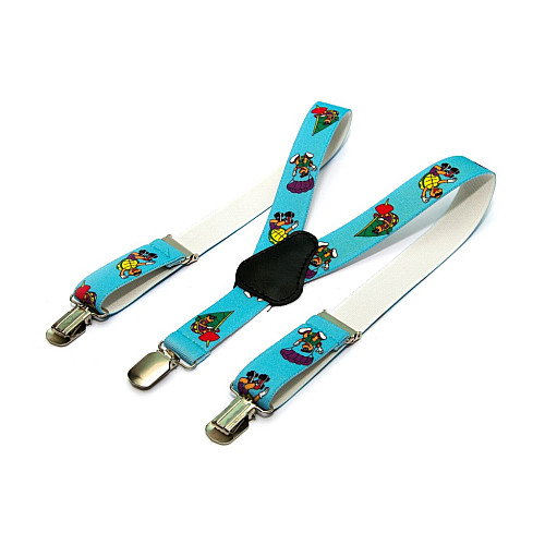 Дитячі блакитні підтяжки Gofin з черепашками PBD-15003