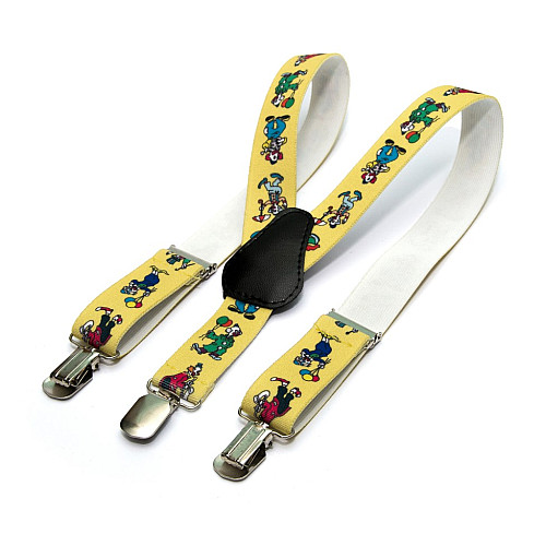 Детские желтые подтяжки Gofin с клоунами PBD-15004