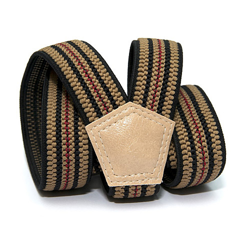 Дитячі бежеві підтяжки Gofin в смужку PBD-15010