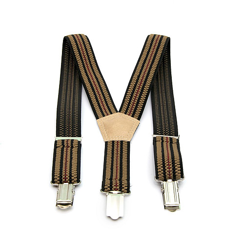 Дитячі бежеві підтяжки Gofin в смужку PBD-15010