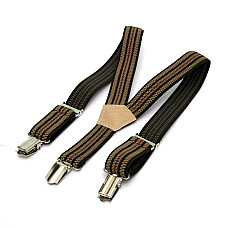 Детские бежевые подтяжки Gofin в полоску PBD-15010