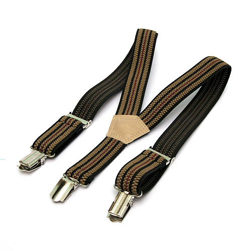 Дитячі бежеві підтяжки Gofin в смужку PBD-15010