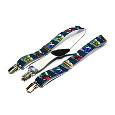 Детские синие подтяжки Gofin с грузовиками PBD-15015