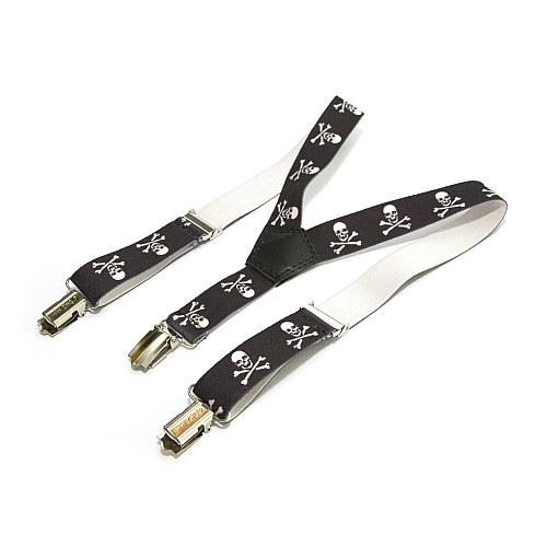 Детские черные подтяжки Gofin с черепами PBD-15017