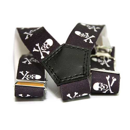 Детские черные подтяжки Gofin с черепами PBD-15017